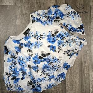 Alex Evenings Asymmetric Tiered Chiffon Top